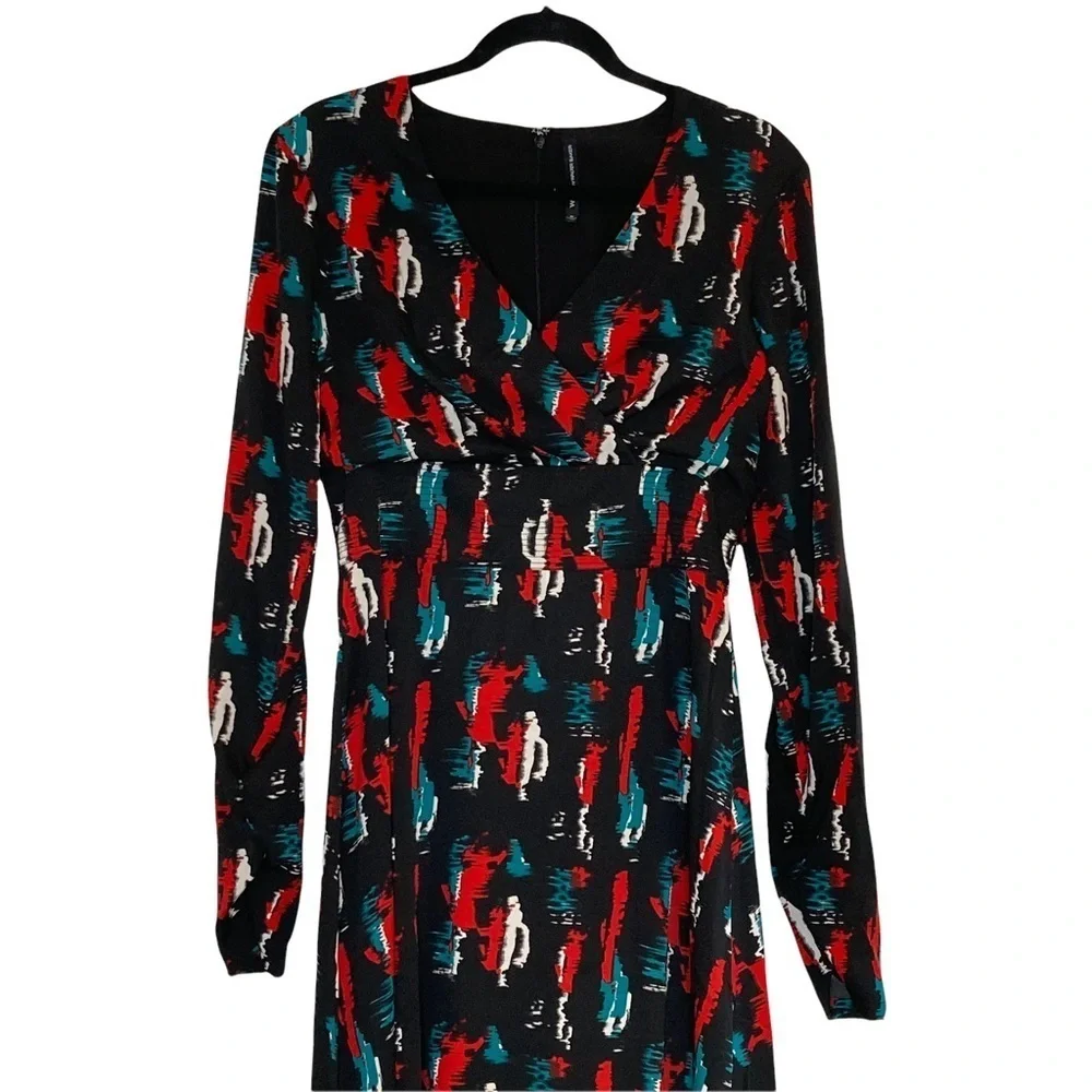 W118 by Walter Baker Black Raquel Patterned Maxi Dress Sz M - Picture 4 of 15